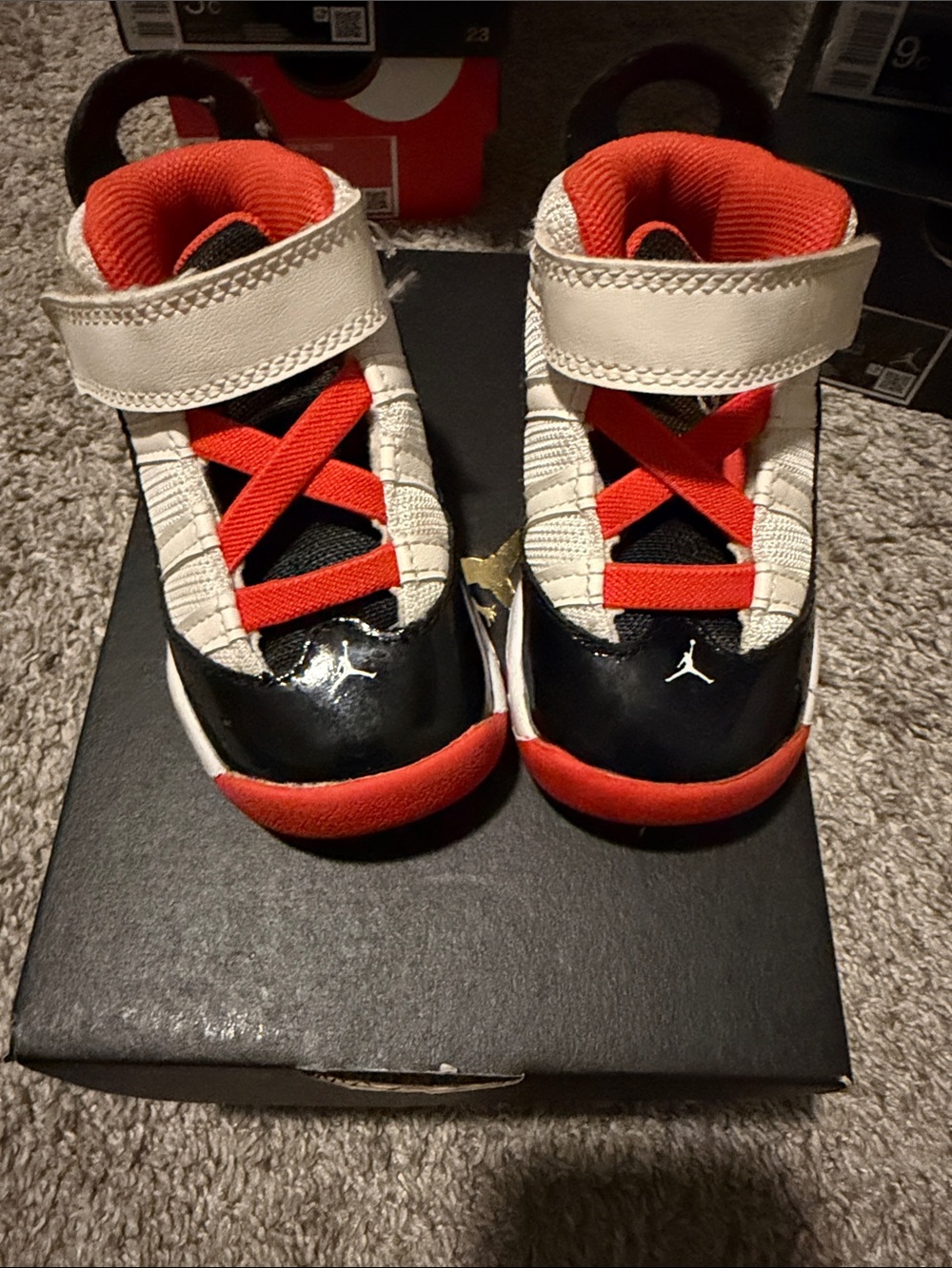 Jordan Toddler Black White Red High-Top Trainers